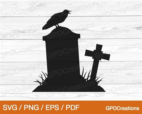 Tombstone Vector Dxf Eps Files For Cricut Png Svg Halloween Tombstone Svg Cut Files For