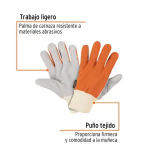 Gu Truper Guantes De Carnaza Y Loneta Uso Ligero Unitalla