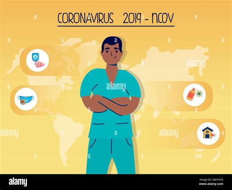 Infographics Covid19 Pandemic With Doctor Stock Vector Image And Art Alamy