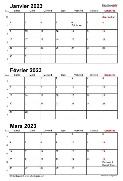 Calendrier Trimestriel 2023 Excel Word Et Pdf