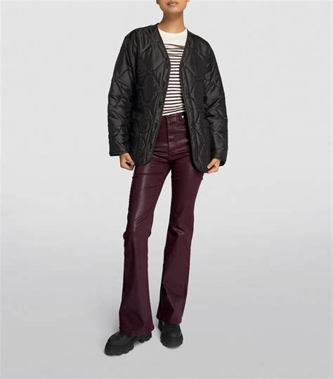 Rag Bone Burgundy Coated Casey High Rise Flared Jeans Harrods Uk