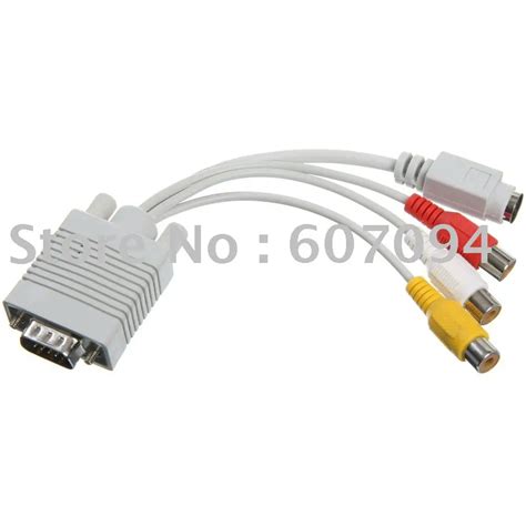 Free Shipping 15 Pin Vga Svga To S Video 3 Rca Tv Av Converter Cable