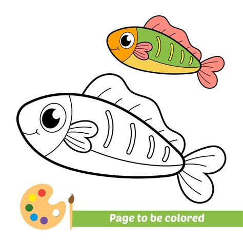 coloring book for kids, fish vector 22025028 Vector Art at Vecteezy