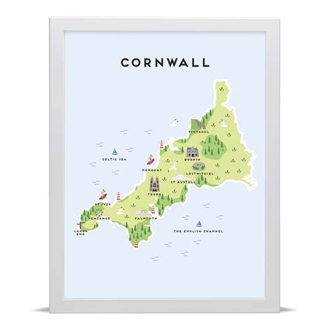 Illustrated Map Of Cornwall Cornwall Map Illustrated Map Map Images