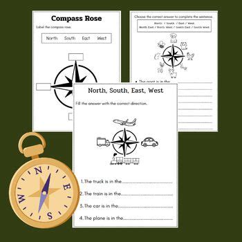 NORTH, SOUTH, EAST and WEST Worksheets for Elementary class | TPT