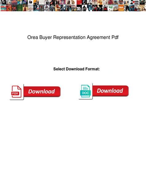 Fillable Online Orea Buyer Representation Agreement Pdf Orea Buyer