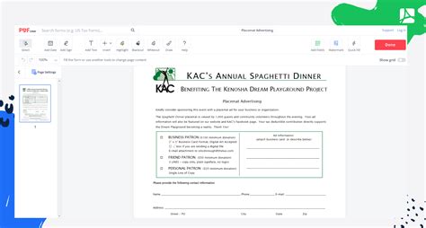 Restaurant Placemat Advertising Blank Sign Forms Online — Pdfliner