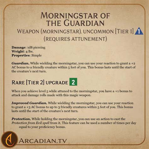 Morningstar Of The Guardian Dnd Magic Item Arcadian Media