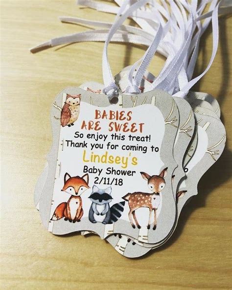 Woodland Baby Shower Favor Tagswoodland Tagsforest Animals Etsy