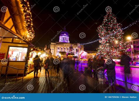 A View of the Nottingham Christmas Market in the Old Market Square ...