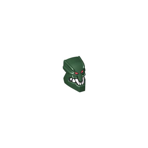 Lego Dark Green Bionicle Piraka Zaktan Head With Red Eyes And Teeth