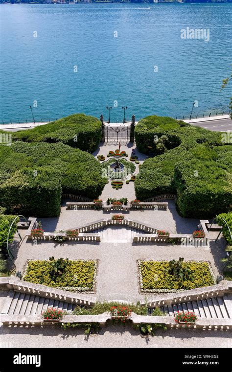 Villa Carlotta Botanical Garden Tremezzo Lake Como Italy Stock