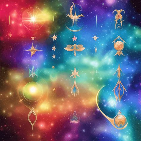 Fantasy Art Couple Celestial Multicolored Astrological Background ...