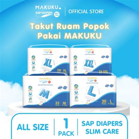 Makuku Sap Diapers Slim Care Pants Popok Sekali Pakai M Tipis Mm