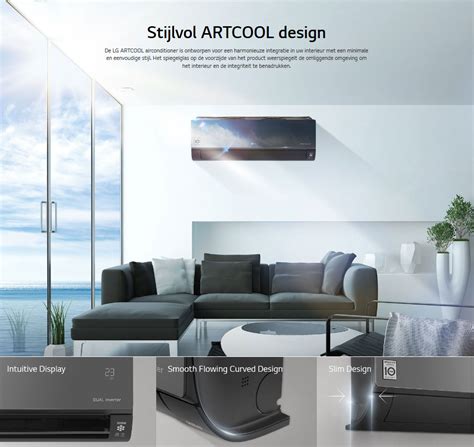 LG AC12BK R32 3 5kW Artcool Black Mirror Inverter Binnen En Buitenunit