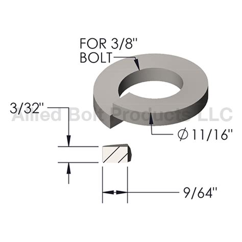 3 8 TYPE 304 STAINLESS STEEL SPLIT LOCK WASHER Allied Bolt Products LLC