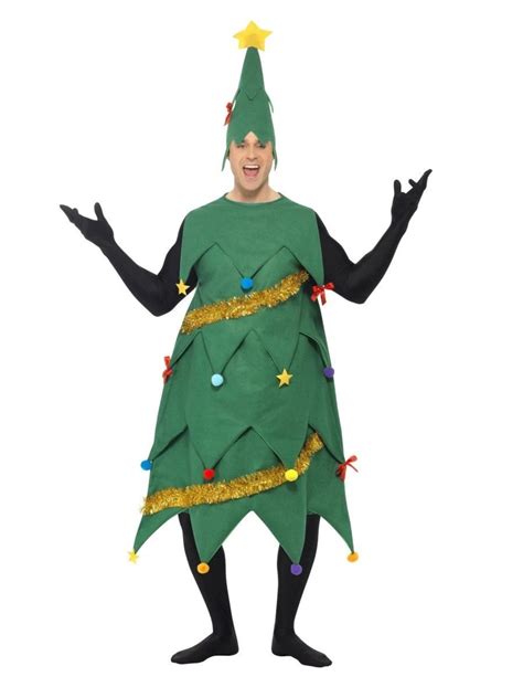 44 Green And Black Deluxe Men Adult Christmas Tree Shaped Costume