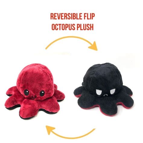 Unbranded Toys Reversible Plush Octopus Double Sided Flip Octopus