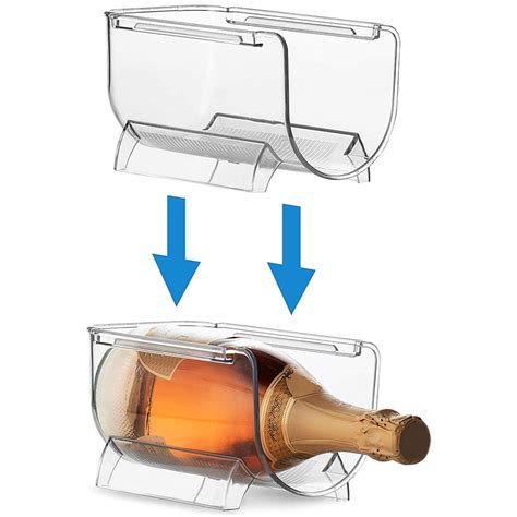 Clear Wine Bottle Organizers Stackable Plastic Wine Rack Holder For Kitchen Countertops Pantry