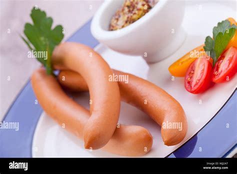 Tasty Traditional Pork Sausages Frankfurter Snack Food Stock Photo Alamy