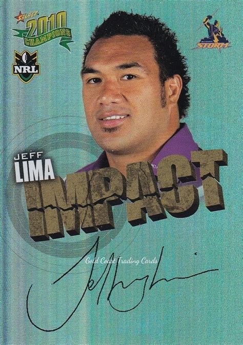 2010 NRL Champions Impact Signature - IS26 Jeff Lima Melbourne Storm ...