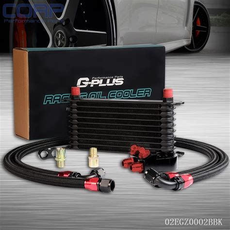 Gplus 10 Row An 10an Universal Engine Transmission Oil Cooler Filter Adapter Hose Kit