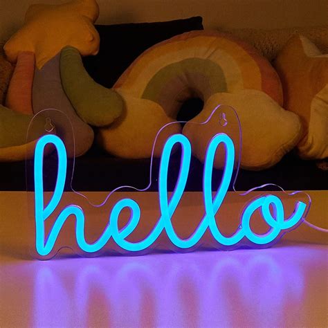 Blue Hello Led Neon Sign Shop Online On Roomtery