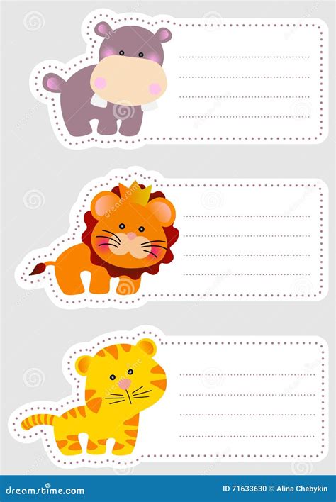 Name Tags For Kids Cartoon Vector | CartoonDealer.com #45139471