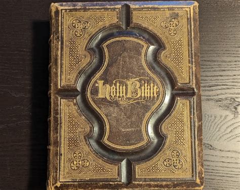 Antique 1870s Holy Bible With Leather Cover Potters Standard Editions