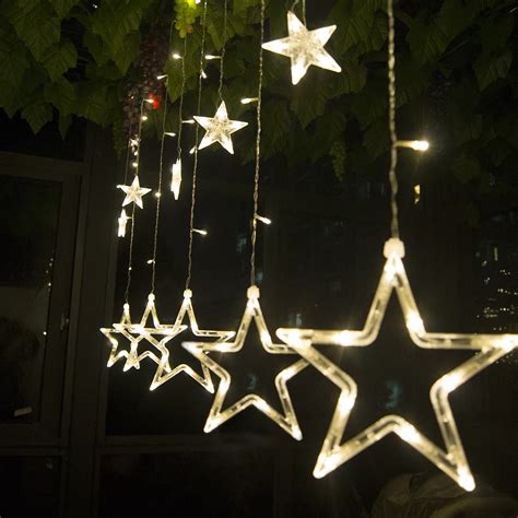 2M Romantic Fairy Star 12 LEDs Star Shaped String Lights 5 Colors US ...