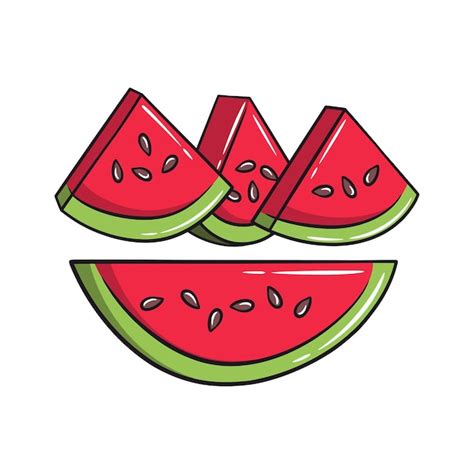 Premium Vector Fresh And Juicy Watermelon Slices Vector Illustration