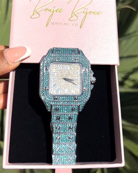 Diamond Square Watch Blue Blue Diamond Diamond Custom Jewelry