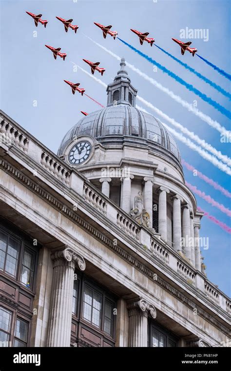 Nottingham Council House City Hall Including Red Arrows Old Market