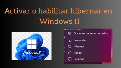 activar o habilitar la función hibernar en Windows 11 YouTube