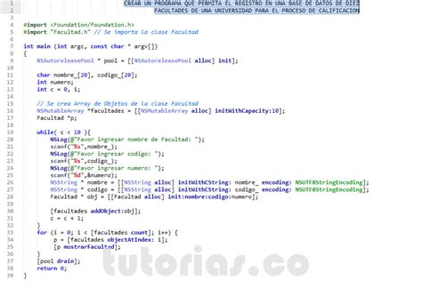 Poo Objective C Aplicacion Clase Facultad Tutorias Co