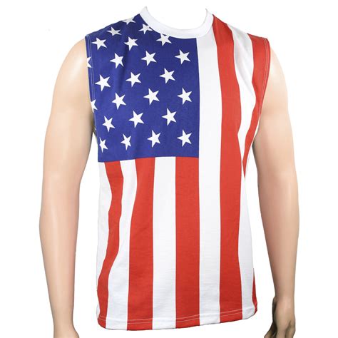 Usa America American Flag 4th Of July Sleeveless Shirt Tank Top Mens