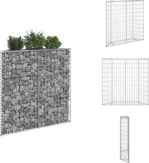 VidaXL Verhoogde Schanskorf Plantenbak 100x20x100 Cm Zilver