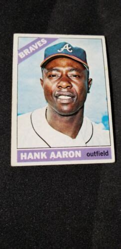 Topps Baseball Hank Aaron Atlanta Braves Vg Ex Clean Card Ebay