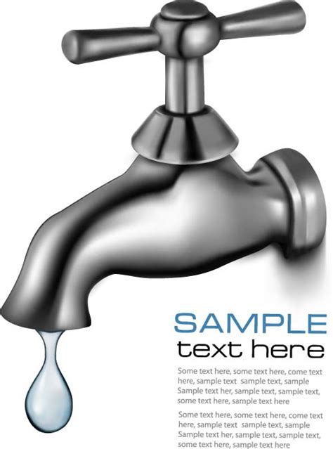 Water Tap And Water Drop Background Vector 07 Free Download