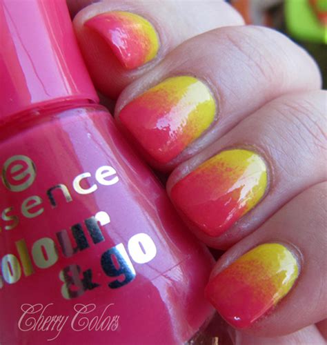 NOTD: Yellow and pink gradient nails - Cherry Colors - Cosmetics Heaven!