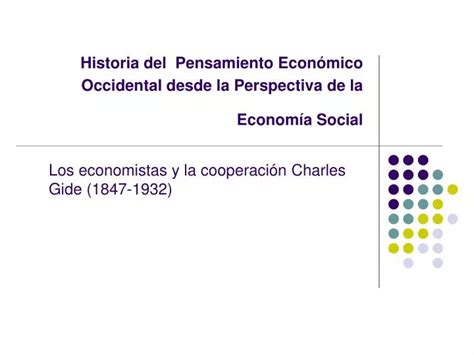 PPT Historia del Pensamiento Económico Occidental desde la