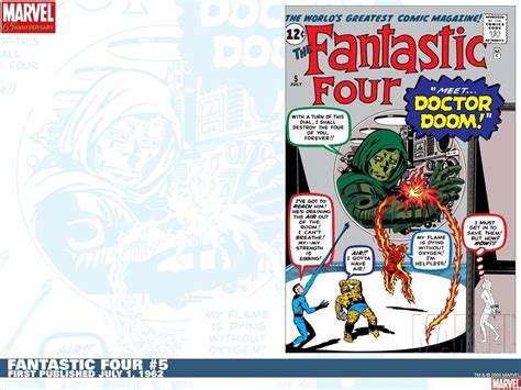 P Comics Doctor Doom Mister Fantastic Human Torch Marvel Comics