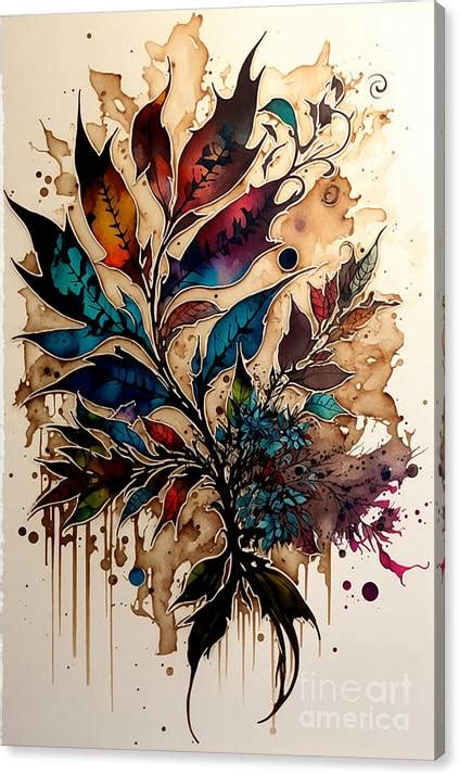 Abstract Flower Drawing Canvas Print Canvas Art By Sabantha In