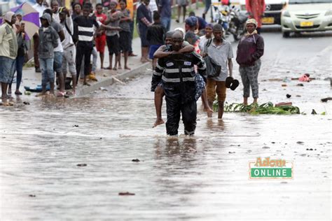 Exclusive Photos Of Accra Flooding As Police Rescue Flood Victims