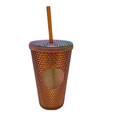 NEW STARBUCKS 50TH Anniversary Tumbler Honeycomb Studded Gold Copper