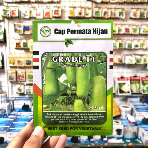 Jual Bibit Labu Air Grade F Biji Benih Cap Permata Hijau Sayur