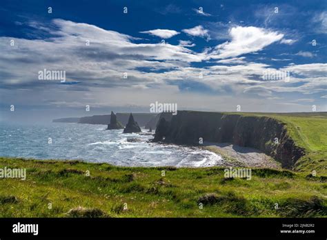 A View Of The Duncansby Sea Stacks And Wild And Rugged Coastline Of