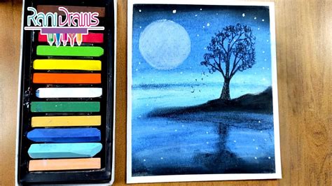 Cómo dibujar un PAISAJE NOCTURNO con TIZAS PASTEL How to draw NIGHT