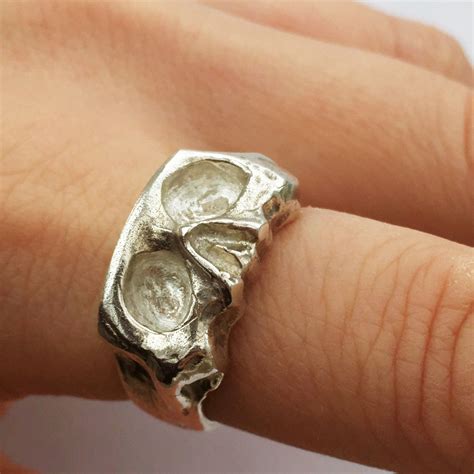 Sliced Silver Skull Handmade Ring Memento Mori Ring Skull Etsy Uk