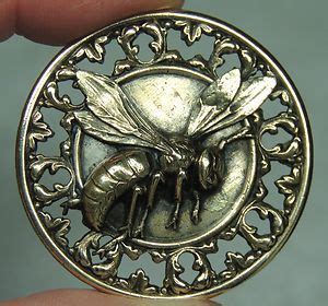 Large Antique Victorian Ca Late Th C Brass Open Work Button Honey